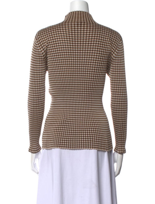 Akris Silk Plaid Print Top