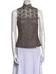 Akris Lace Pattern Mock Neck Top