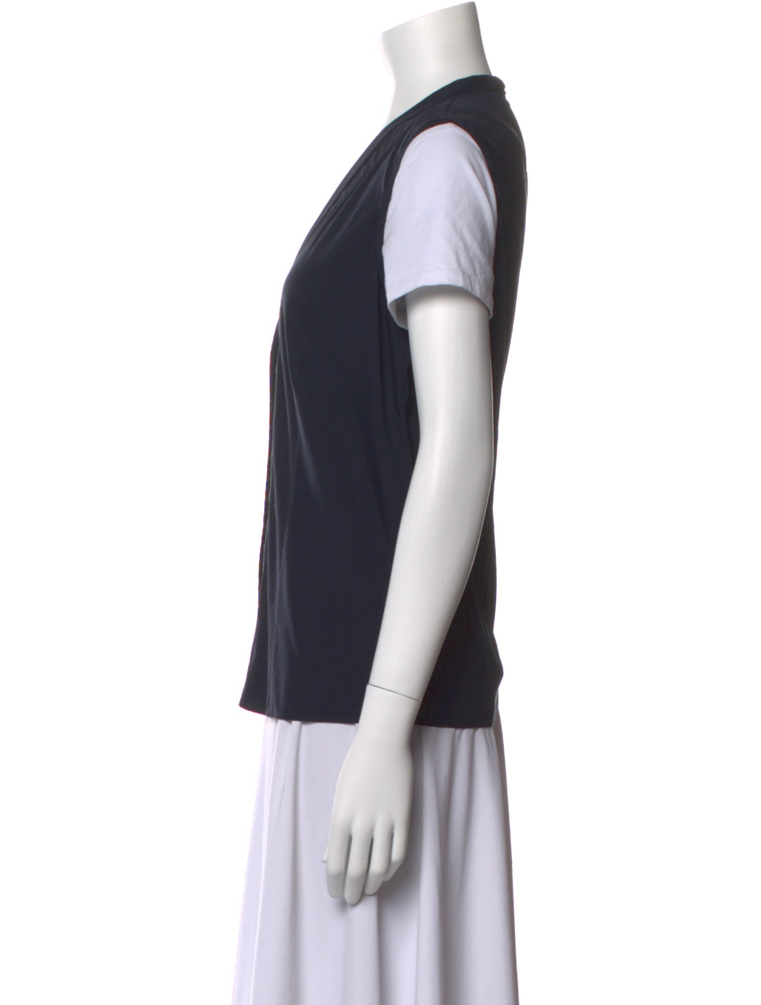 Akris V-Neck Short Sleeve Top
