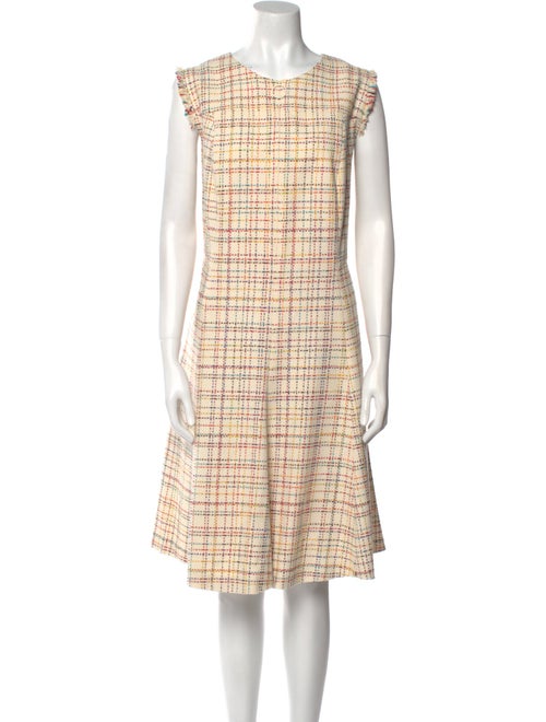 Akris Plaid Print Midi Length Dress