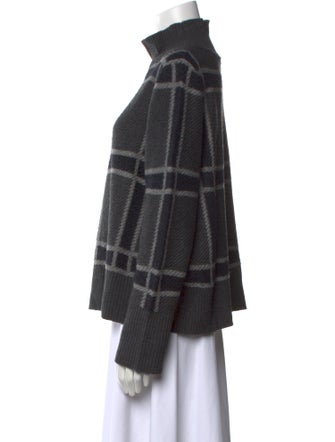 Akris Virgin Wool Plaid Print Sweater