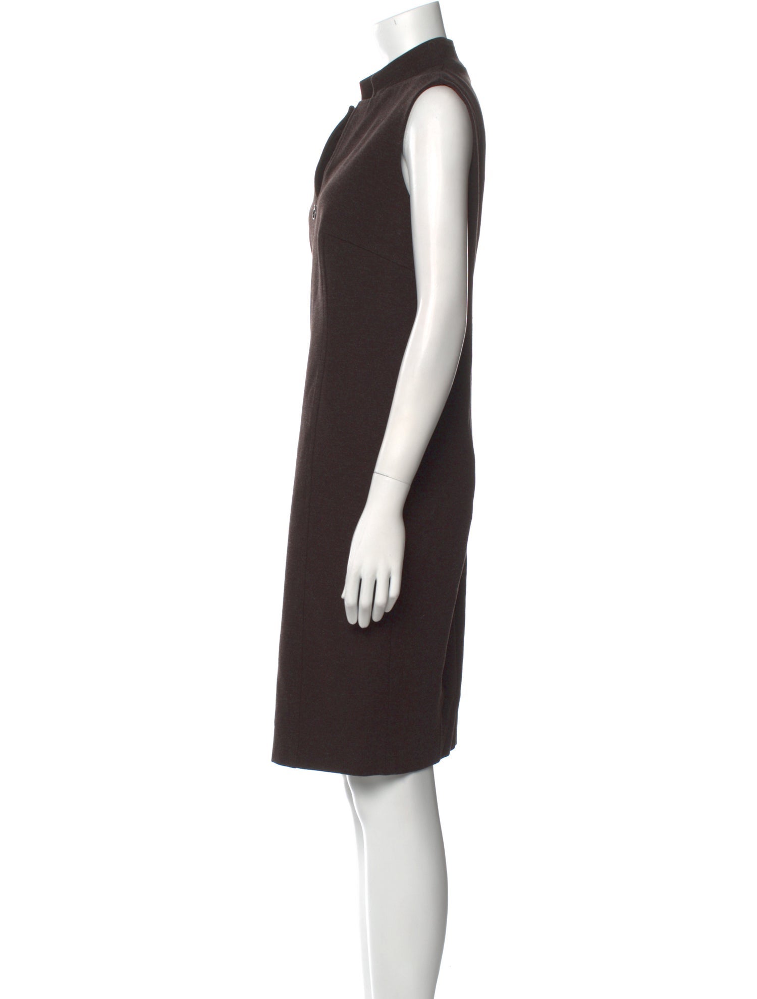 Akris V-Neck Knee-Length Dress