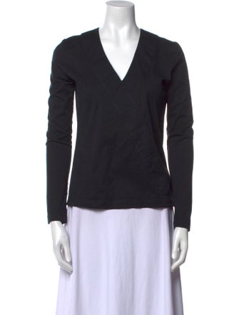 Akris V-Neck Long Sleeve Top