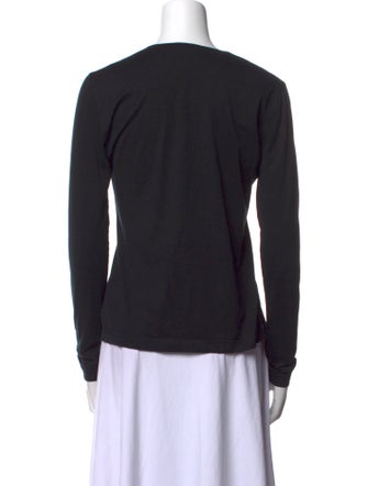 Akris V-Neck Long Sleeve Top