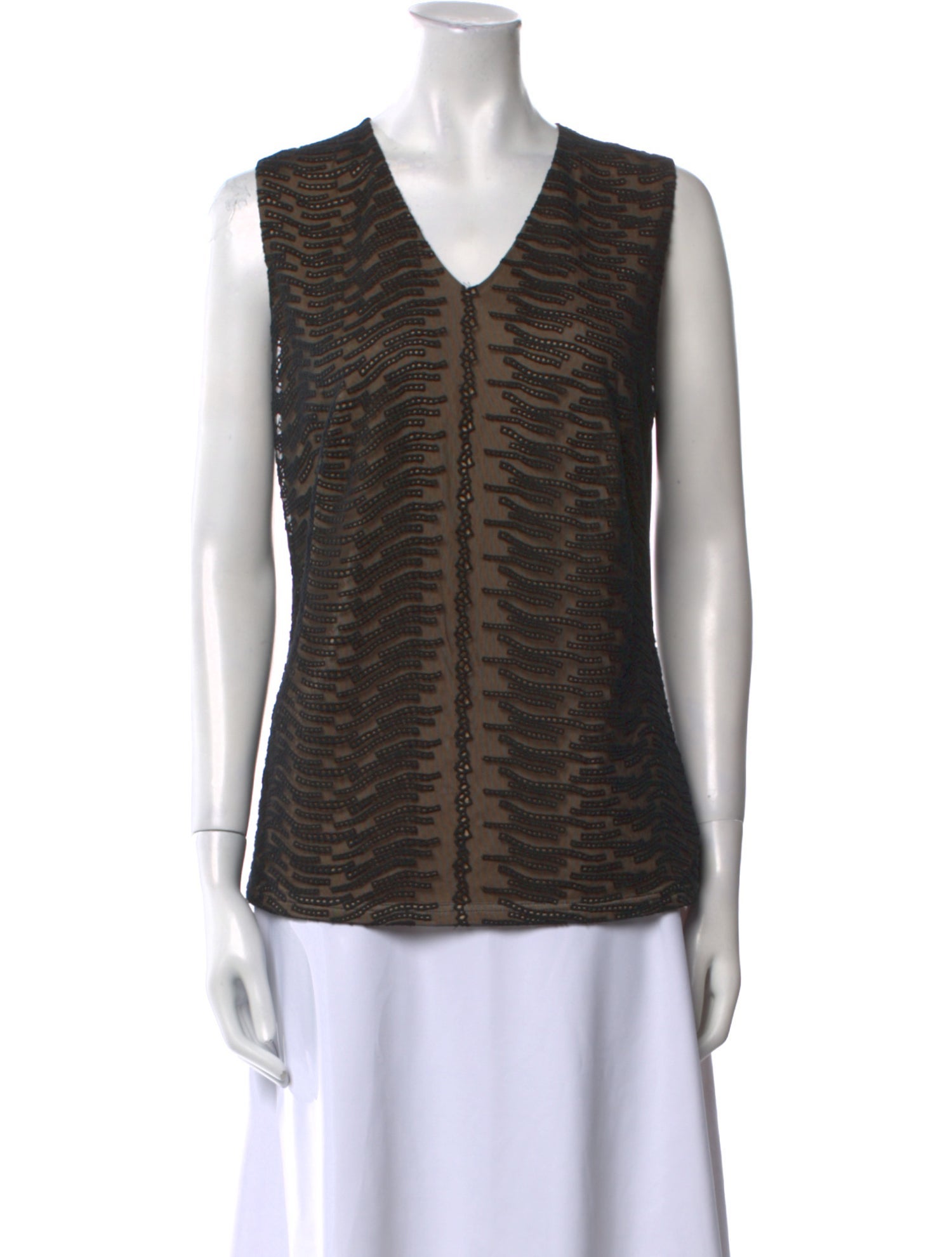 Akris V-Neck Sleeveless Top