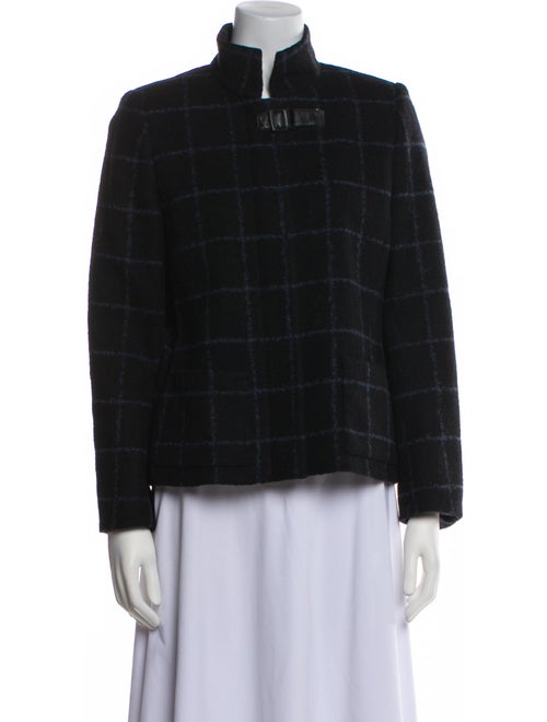 Akris Alpaca Plaid Print Blazer