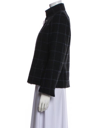 Akris Alpaca Plaid Print Blazer