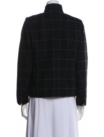 Akris Alpaca Plaid Print Blazer