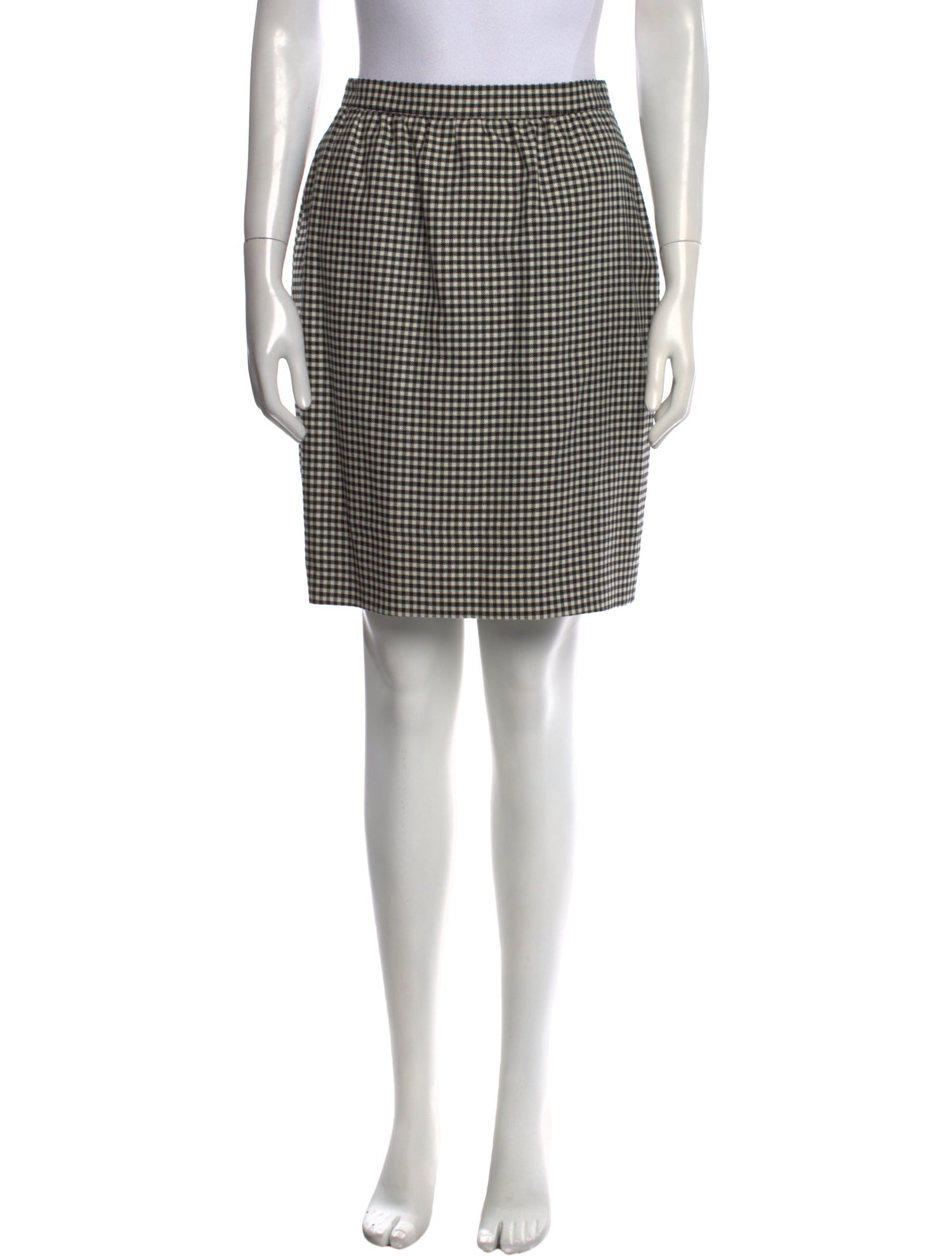 Akris Plaid Print Knee-Length Skirt