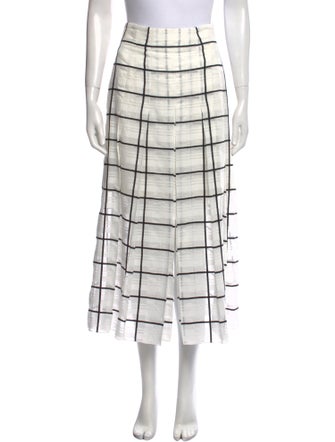 Akris Plaid Print Midi Length Skirt