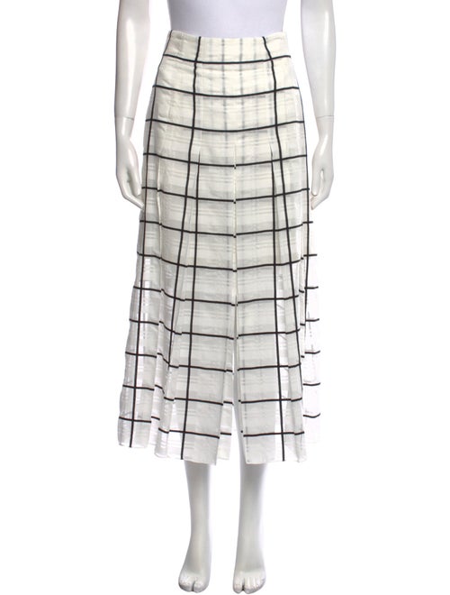 Akris Plaid Print Midi Length Skirt