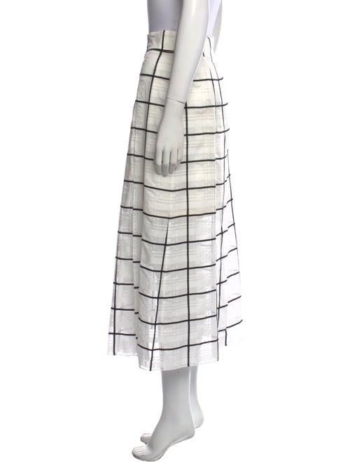 Akris Plaid Print Midi Length Skirt
