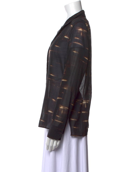 Akris Wool Printed Button-Up Top