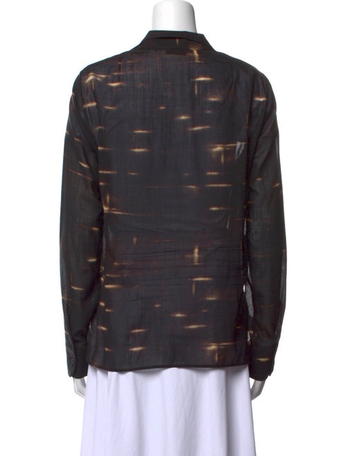 Akris Wool Printed Button-Up Top