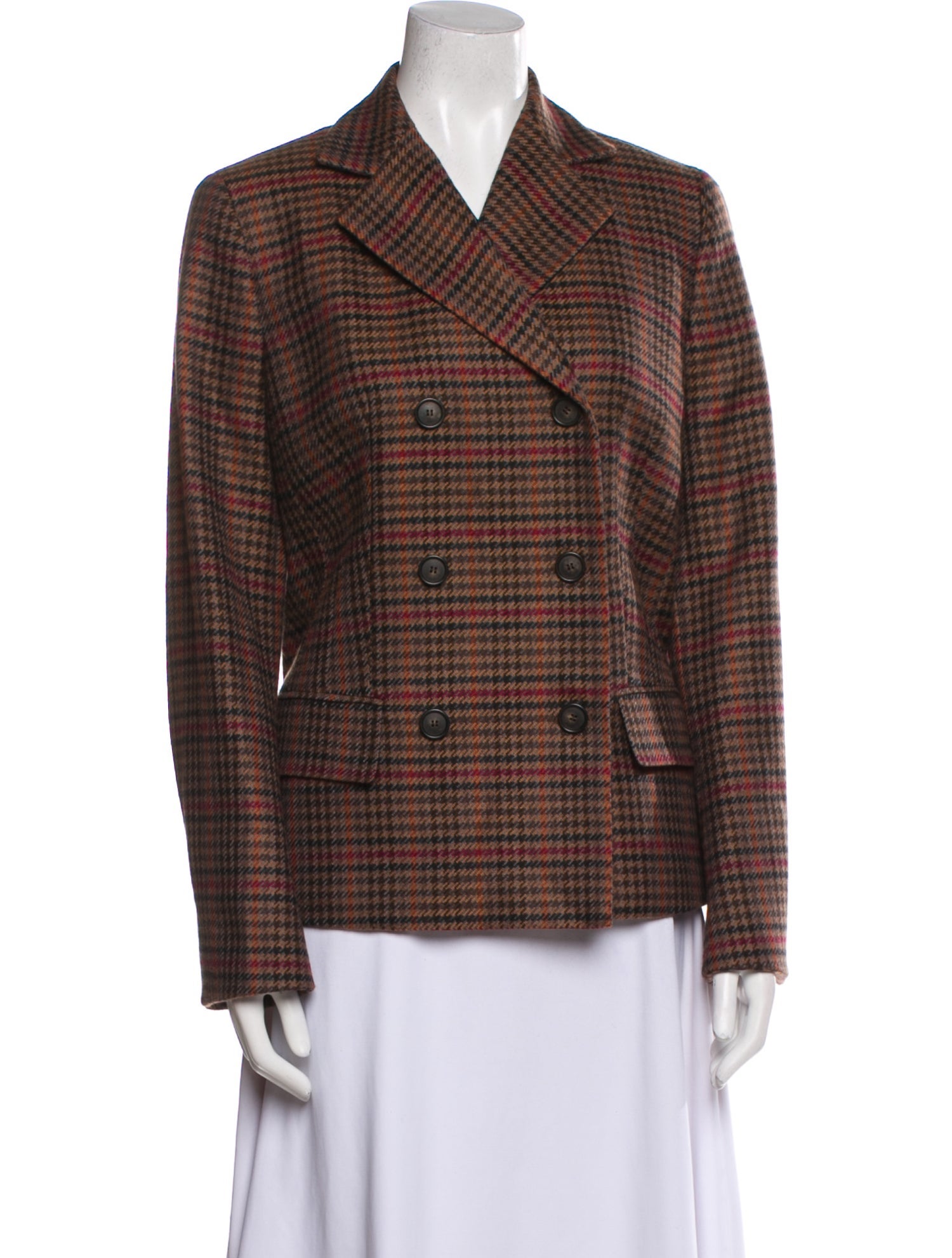 Akris Virgin Wool Plaid Print Blazer