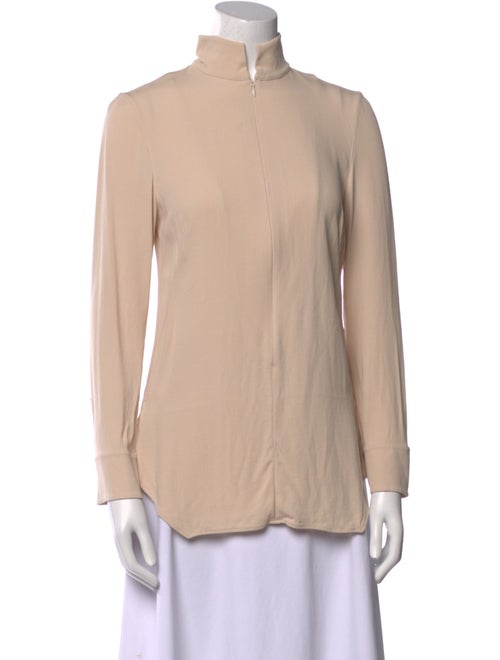 Akris Mock Neck Long Sleeve Blouse