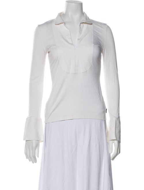 Akris V-Neck Long Sleeve Top