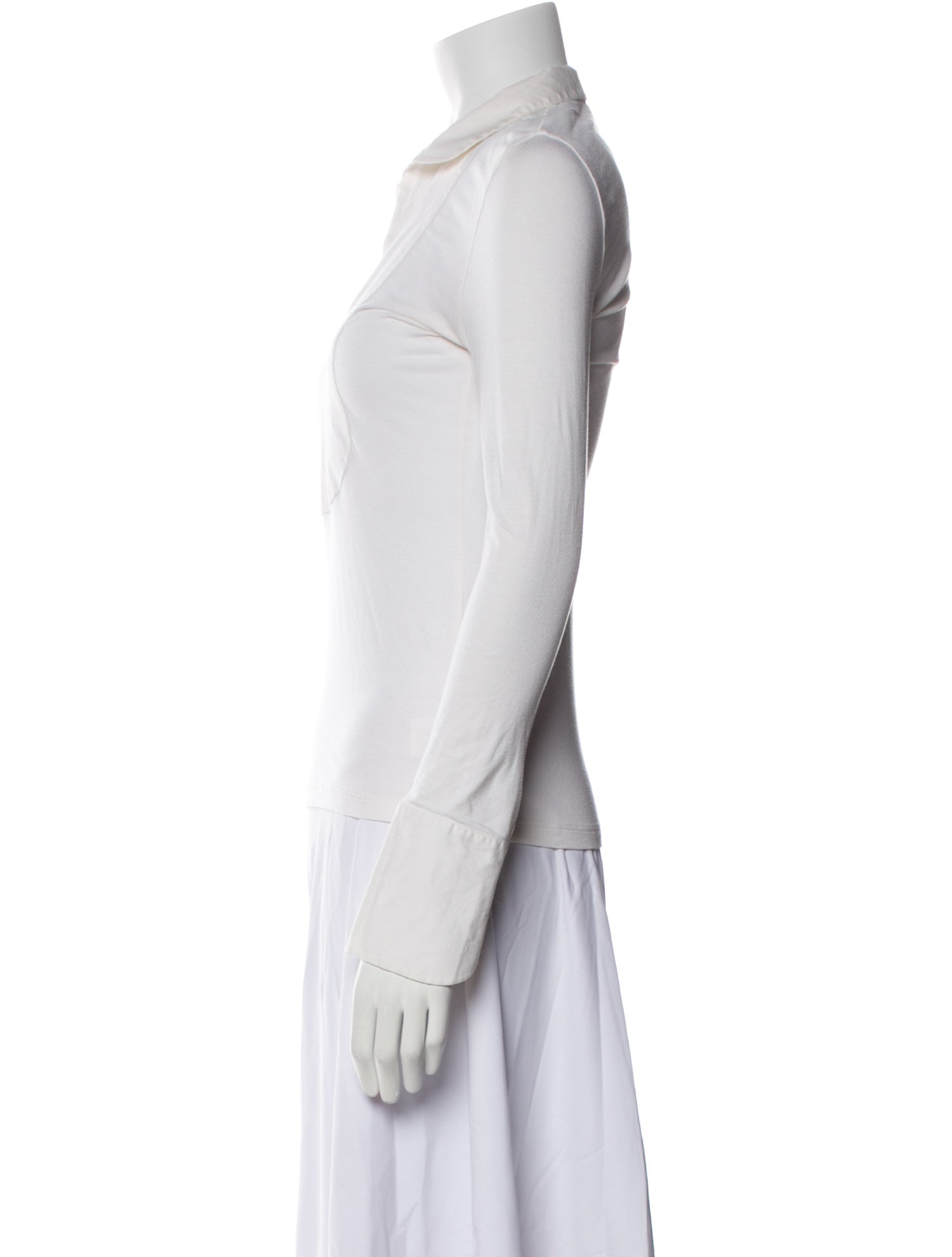 Akris V-Neck Long Sleeve Top