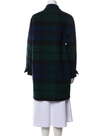 Akris Virgin Wool Plaid Print Coat