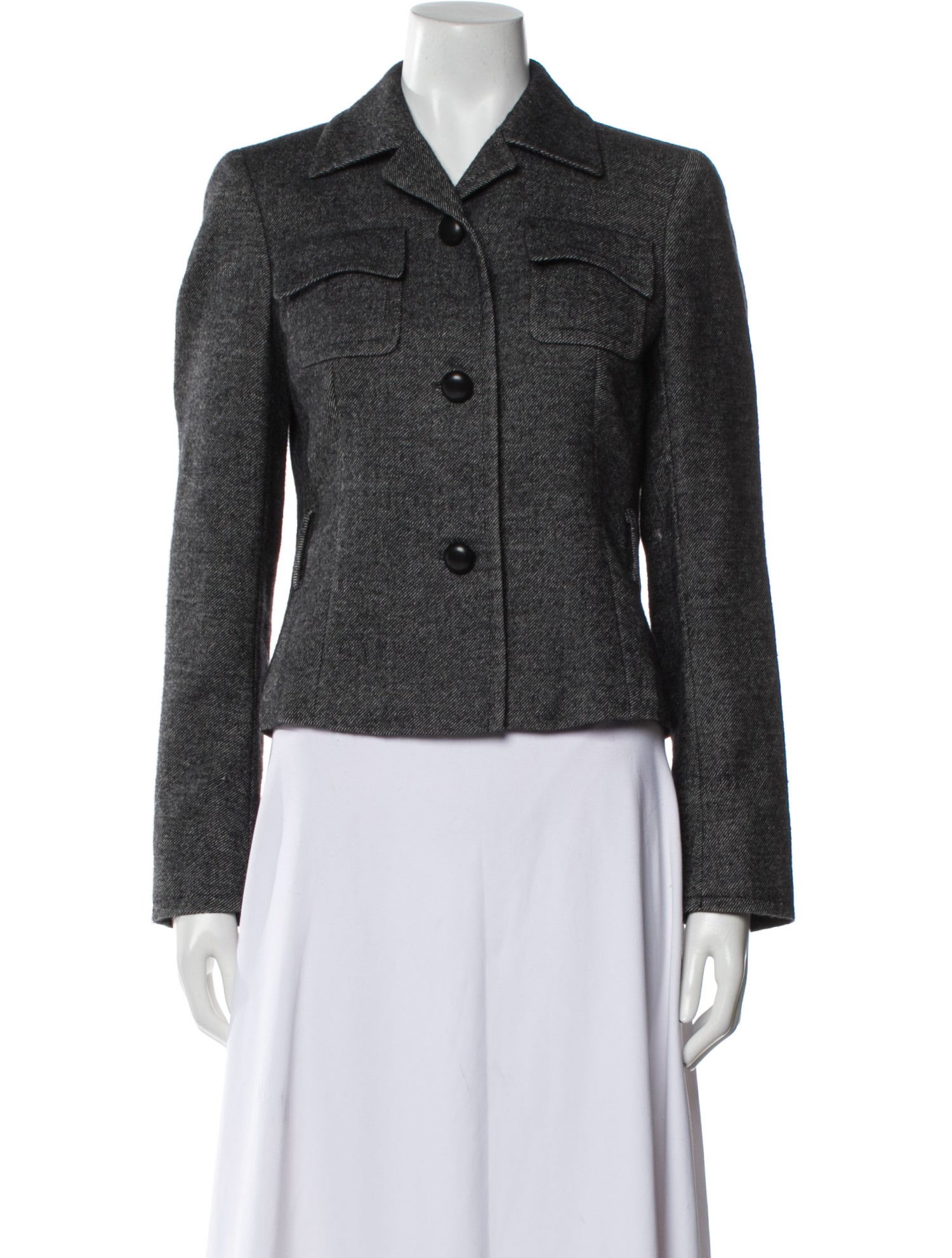 Akris Alpaca Tweed Pattern Blazer