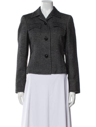 Akris Alpaca Tweed Pattern Blazer