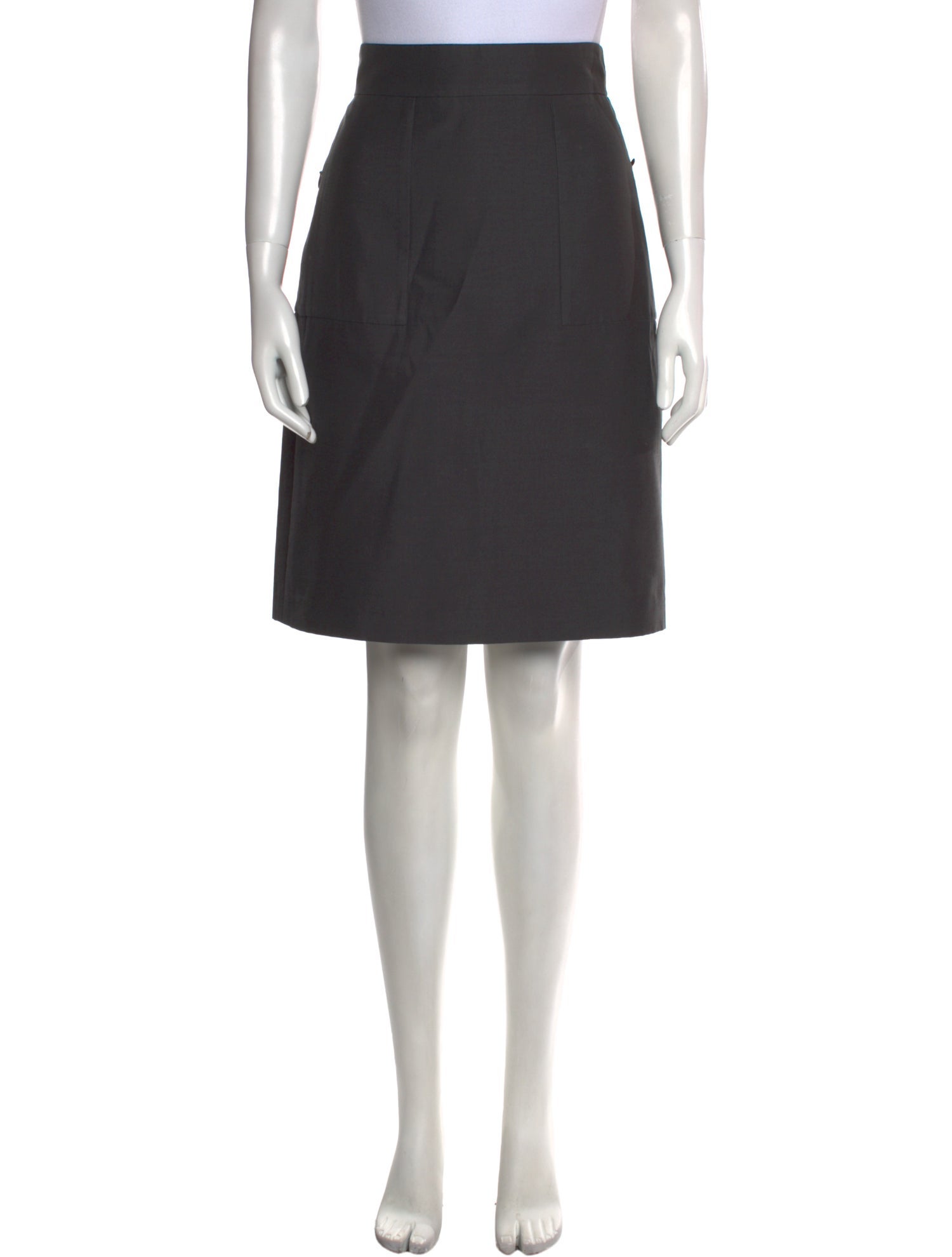 Akris Pleated Accents Knee-Length Skirt