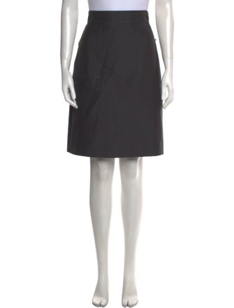 Akris Pleated Accents Knee-Length Skirt