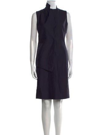Akris Mock Neck Knee-Length Dress
