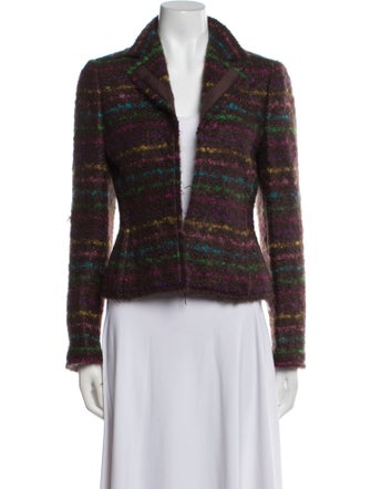Akris Mohair Plaid Print Jacket