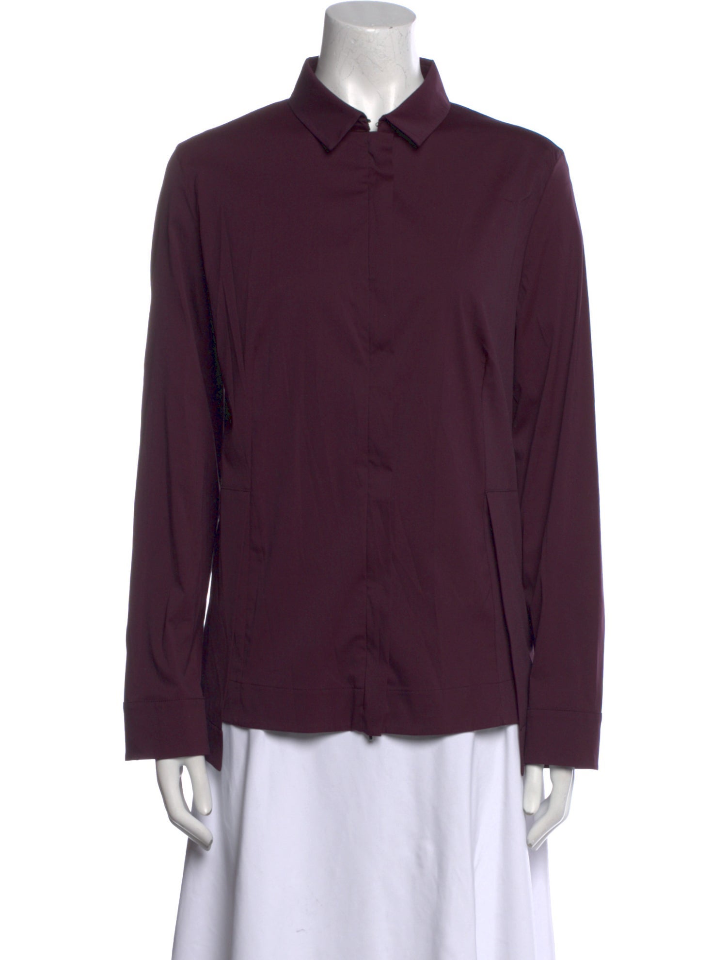 Akris Long Sleeve Button-Up Top