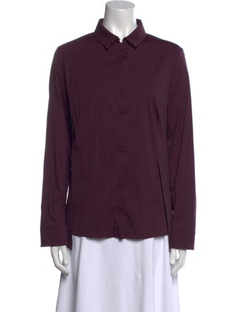 Akris Long Sleeve Button-Up Top