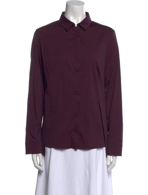 Akris Long Sleeve Button-Up Top