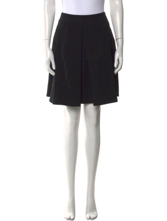 Akris Pleated Accents Knee-Length Skirt