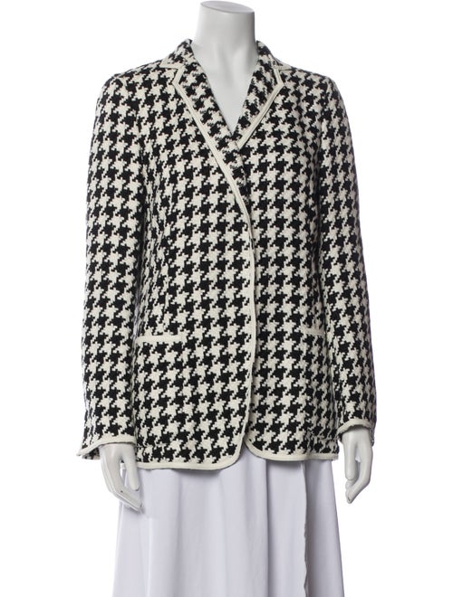 Akris Linen Houndstooth Print Blazer