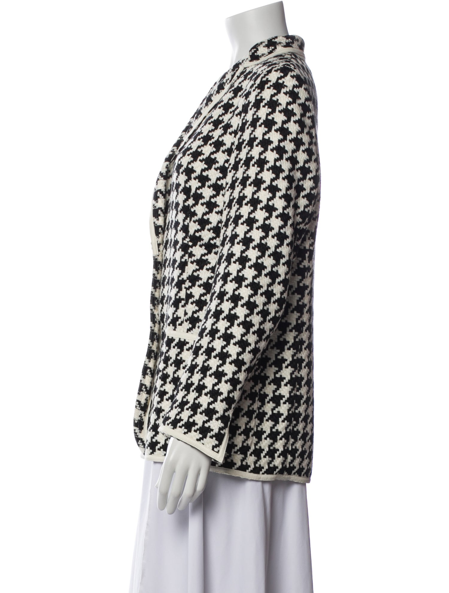 Akris Linen Houndstooth Print Blazer