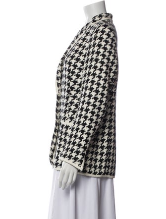 Akris Linen Houndstooth Print Blazer