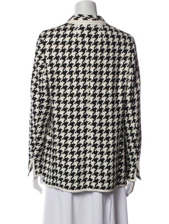 Akris Linen Houndstooth Print Blazer