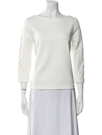 Akris Bateau Neckline Three-Quarter Sleeve Top