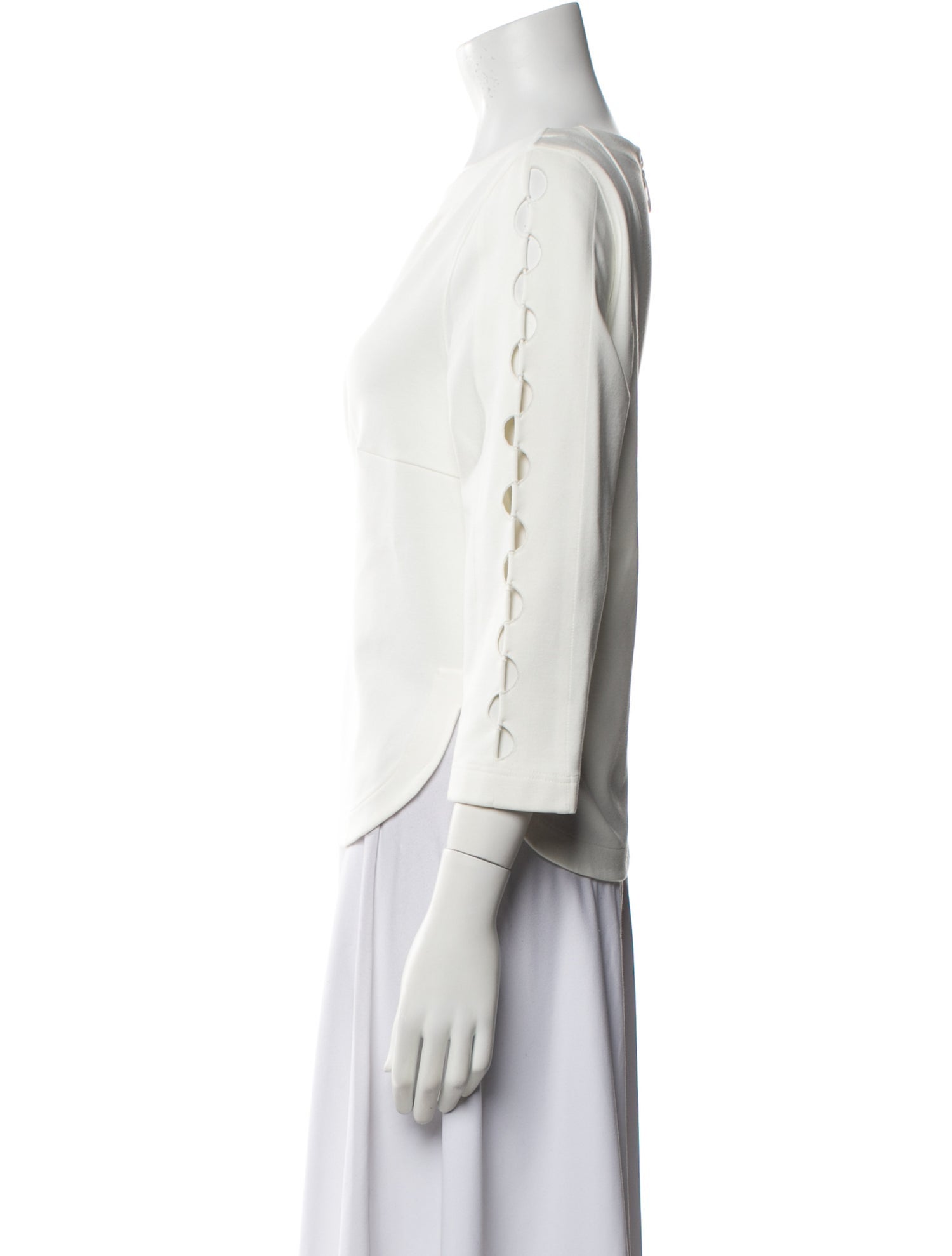 Akris Bateau Neckline Three-Quarter Sleeve Top