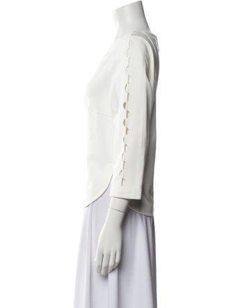 Akris Bateau Neckline Three-Quarter Sleeve Top