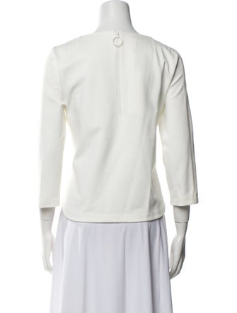 Akris Bateau Neckline Three-Quarter Sleeve Top