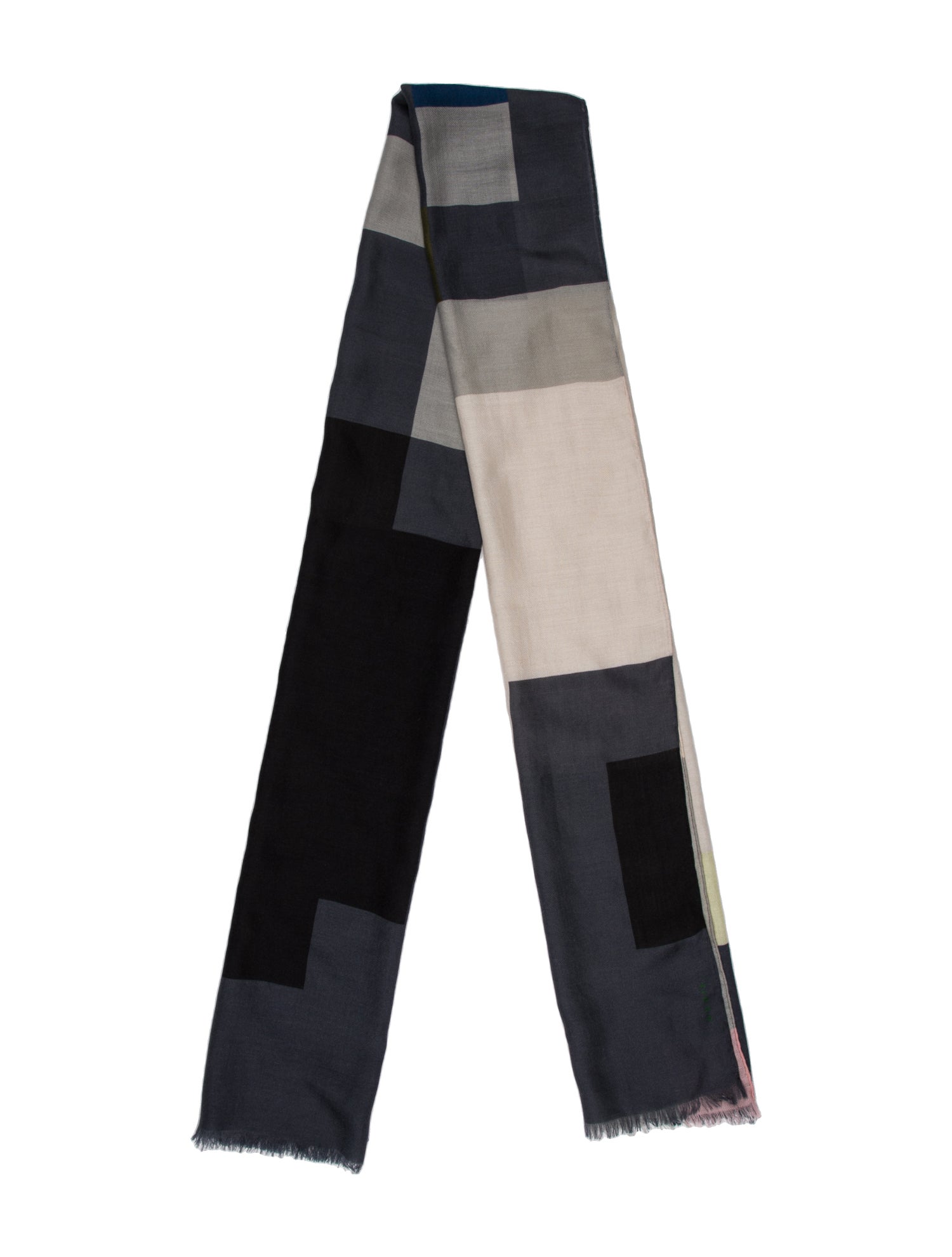 Akris Cashmere Colorblock Pattern Scarf