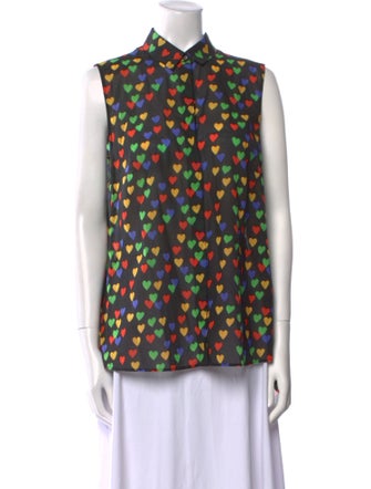 Akris Printed Mock Neck Blouse