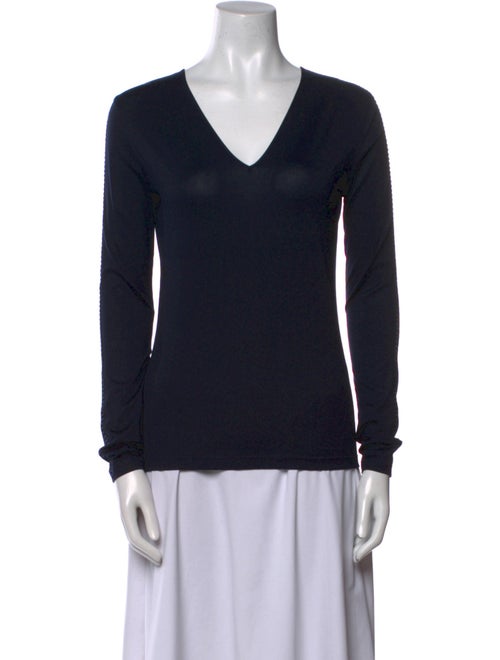Akris V-Neck Long Sleeve Top