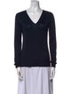 Akris V-Neck Long Sleeve Top