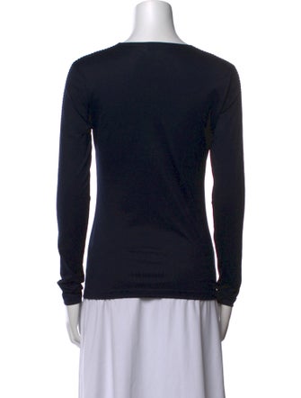 Akris V-Neck Long Sleeve Top