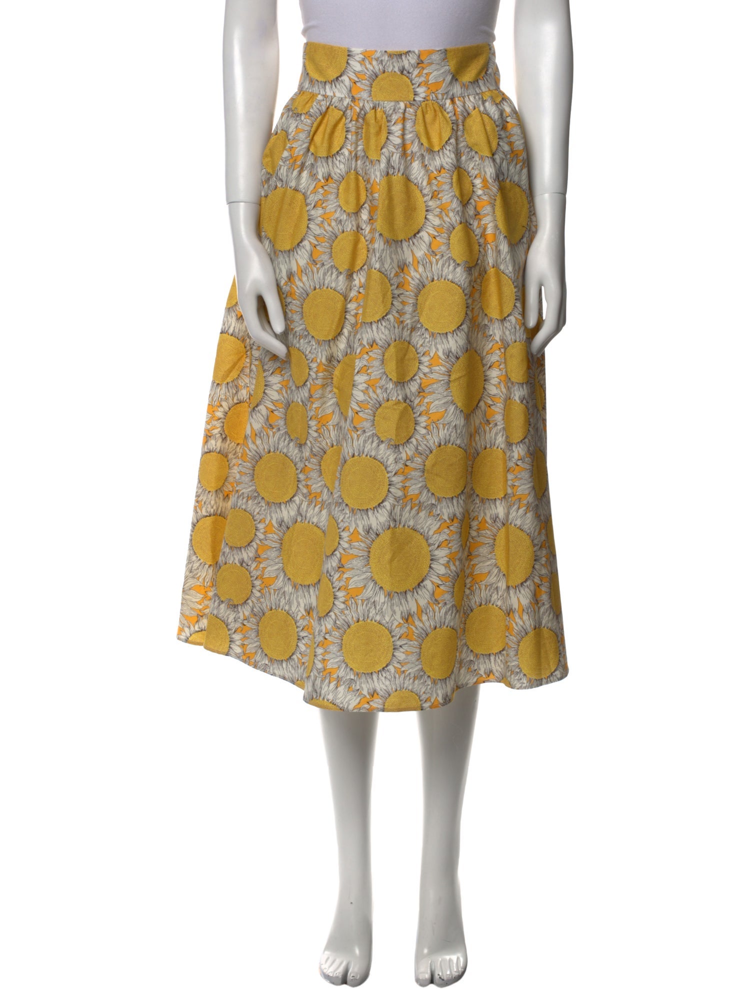 Akris Floral Print Midi Length Skirt