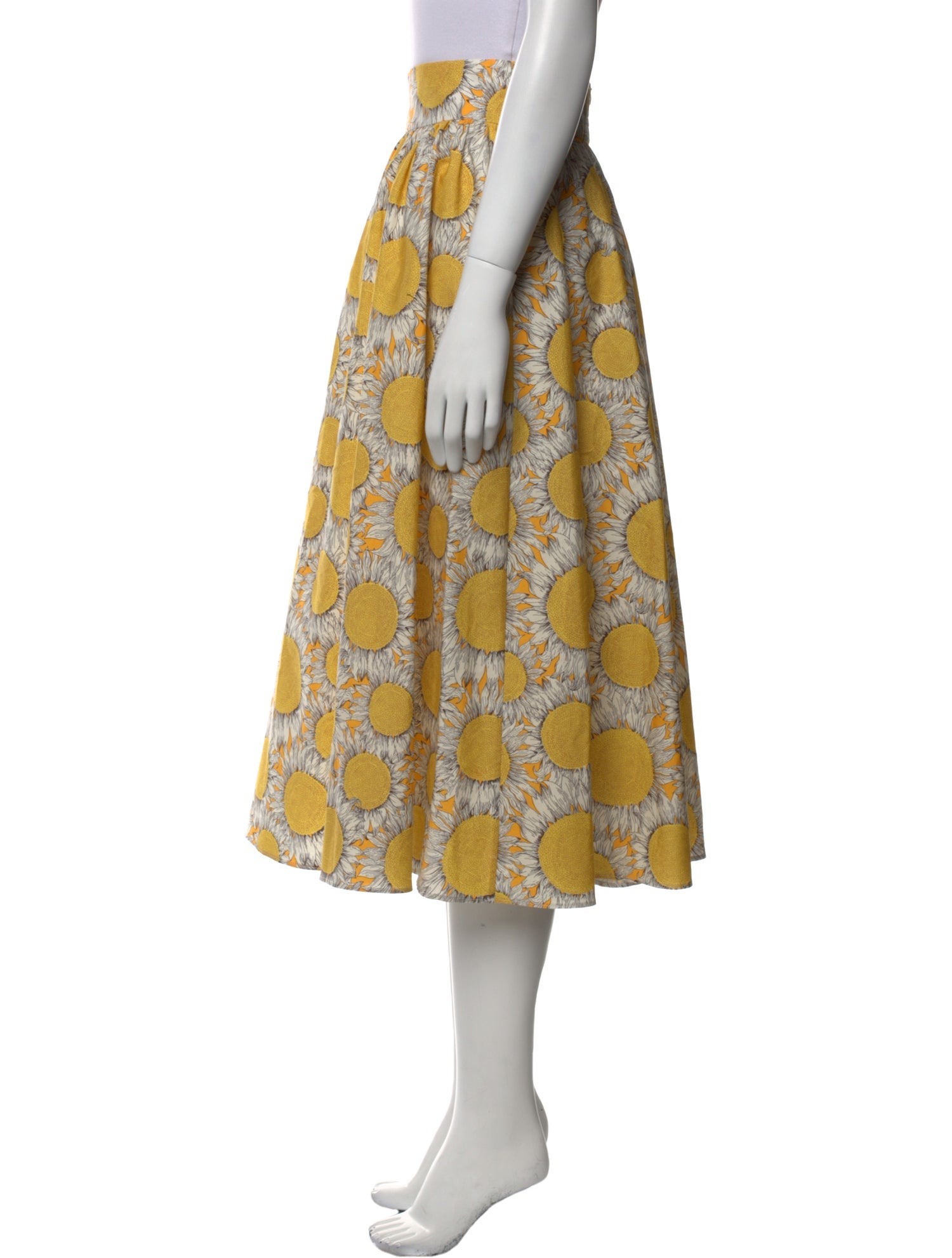 Akris Floral Print Midi Length Skirt