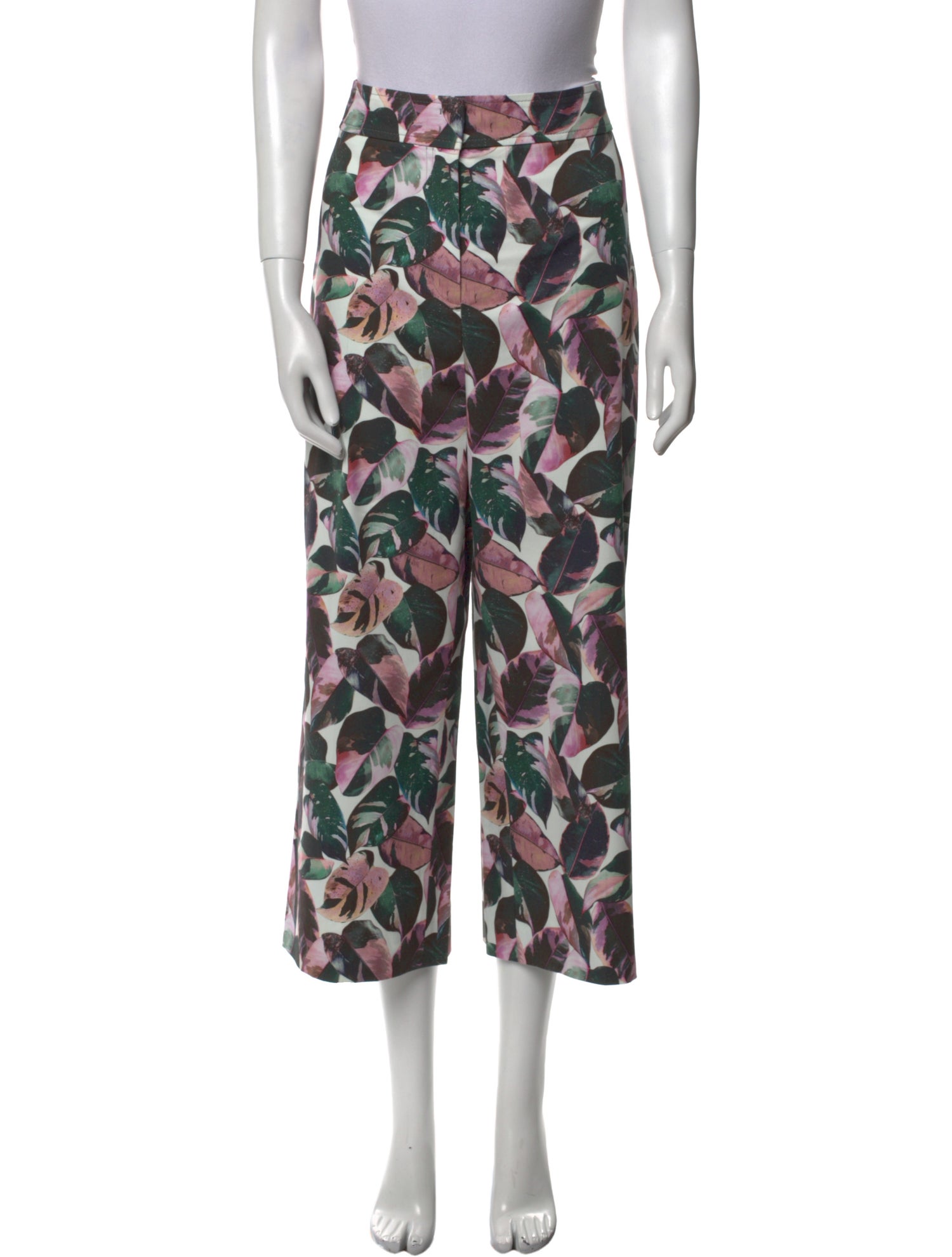 Akris Floral Print Wide Leg Pants