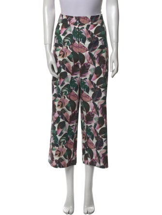 Akris Floral Print Wide Leg Pants